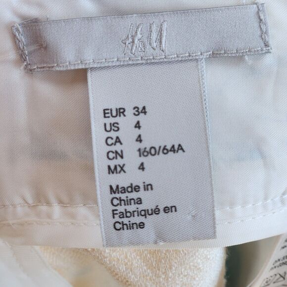 H&M Watercolor Brocade Midi Skirt Size 4 Yellow Teal Purple A-Line Abstract Art - Picture 7 of 14